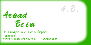 arpad beim business card